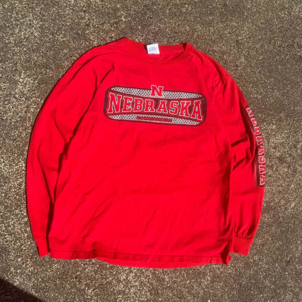 Vintage Delta Pro Weight Nebraska Cornhuskers Long Sleeve T-Shirt